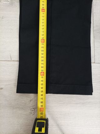 Pantalón Chino Negro Plisado Clásico 32W 29L