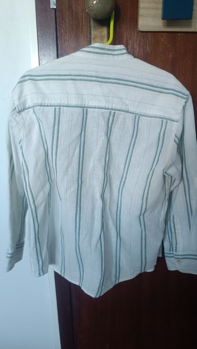 Camisa Zara menino riscas verde tam 6