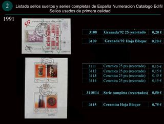 Sellos Año 1991 completo y sueltos Usados España