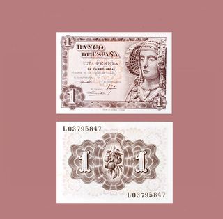 Billete 1 Peseta España 1948 Dama de Elche