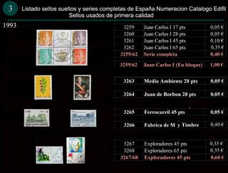 Sellos Año 1993 completo y sueltos Usados España