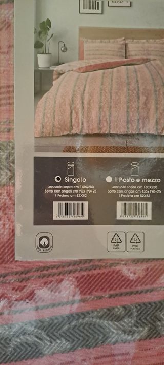 Completo letto singolo flanella