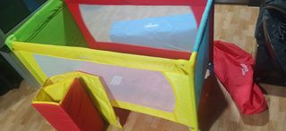 Parque infantil, cuna viaje y barrera de cama.