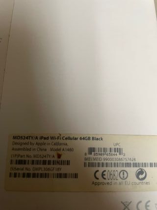 Scatola iPad 4 Generazione Wifi + Cellulare