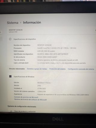 Portátil Dell i5 8ª Gen Windows 11