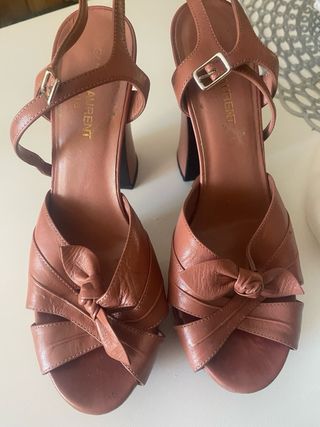 Sandalias YSL Rosa Tacon Plataforma