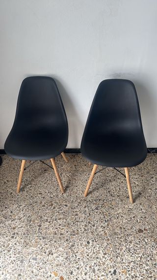 Set di 2 sedie nordiche nere