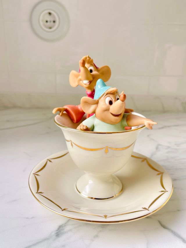 Figura Lenox Disney Cenicienta Ratones Porcelana