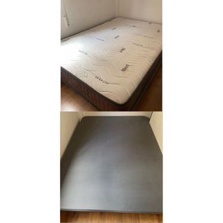 Colchón y base tapizada con 6 patas