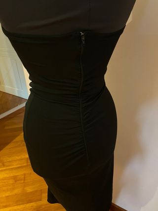 Abito tubino paillettes blu e nero fatto a mano