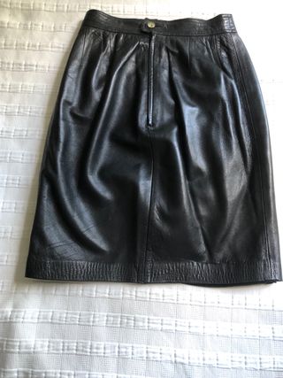 Falda Loewe Cuero Negra 