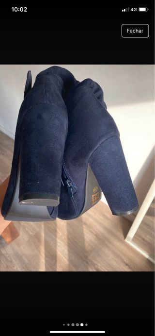 Bota alta nobuck com fivela