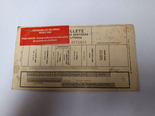 Billete Tren Renfe 1980