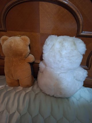 Lote de 2 peluches: oso blanco y marrón