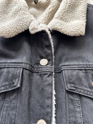 Cazadora vaquera con borrego negra T.XS