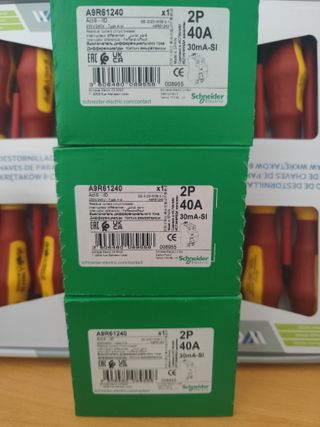 3x Diferenciales Schneider Acti9 2P 40A