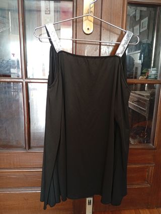 Elegante Blusa elegante con escote V y tiras plate
