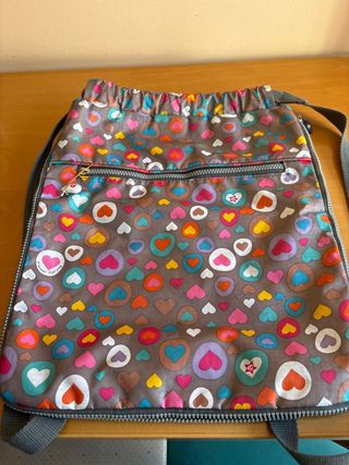 Mochila Tela Plastificada Corazones