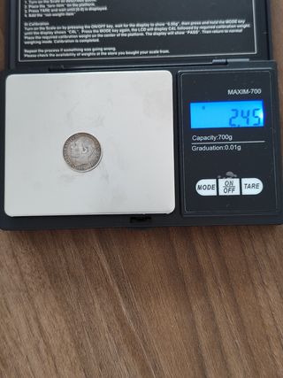 Moneda 50 céntimos plata Alfonso XII 1885 * 8-6