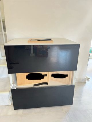 Aparador modular negro y blanco