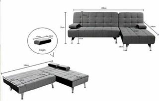 Sofá Cama Gris Nuevo