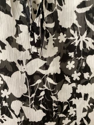 Camicia donna fantasia floreale bianco/nero