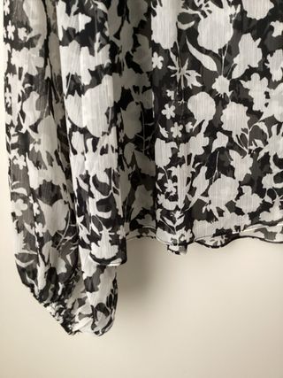 Camicia donna fantasia floreale bianco/nero