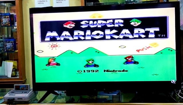 SUPER NINTENDO COMPLETA+2 MANDOS+SUPER MARIO KART