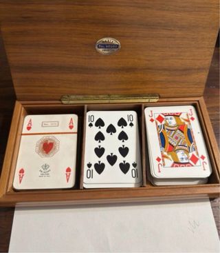 Cofanetto Legno 3 Mazzi Carte Dal Negro