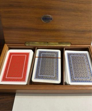 Cofanetto Legno 3 Mazzi Carte Dal Negro