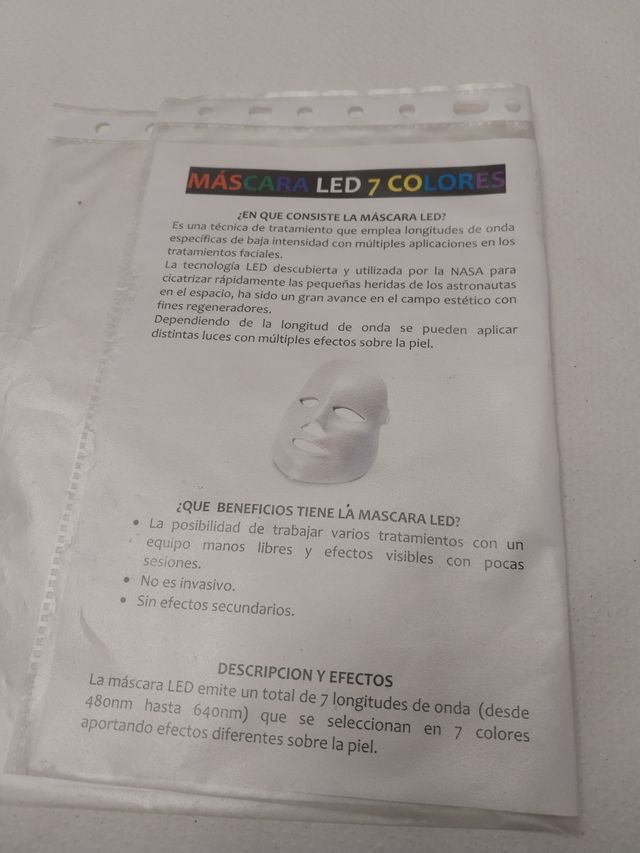 Máscara LED 7 colores