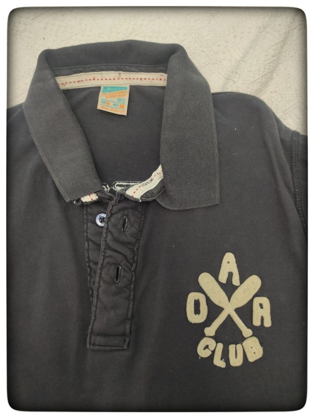 Polo manga larga negro hombre