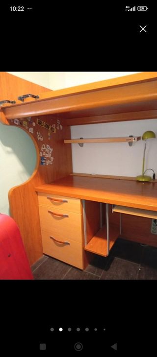 Cama litera con escritorio