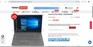 Portátil Lenovo V330 Negro con cargador y ratón 
