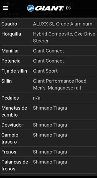 Bicicleta de carretera Giant TCR2