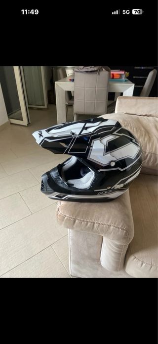 Casco Motocross Nero e Bianco