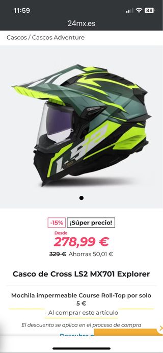 Casco Moto Cross Trail Enduro LS2 MX701 XL