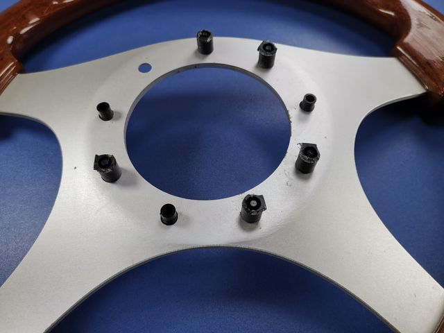 Volante madera caoba años 70