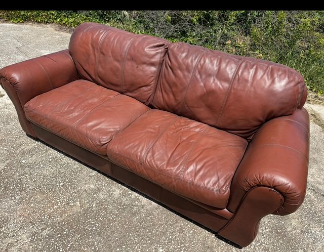 Sofá de cuero vintage marrón 240x100