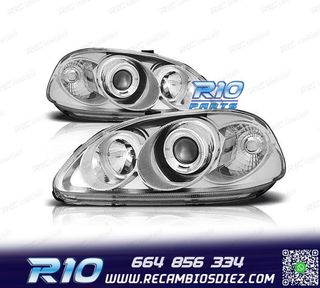 FAROS HONDA CIVIC 96-98 OJOS ANGEL FONDO CROMO