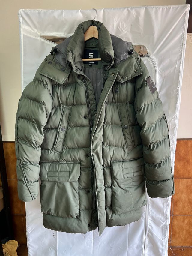 Abrigo acolchado largo G-Star RAW verde hombre .