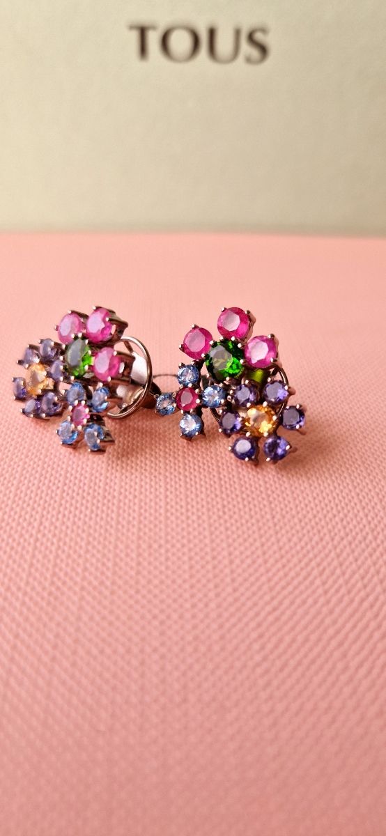 Pendientes Tous Titanio Gemas Multicolor