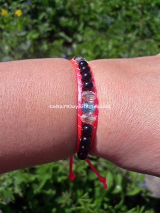 Pulsera Obsidiana Negra Artesanal