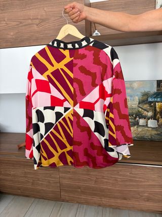 Kimono estampado multicolor talla única