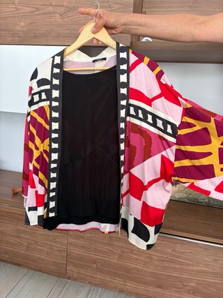 Kimono estampado multicolor talla única