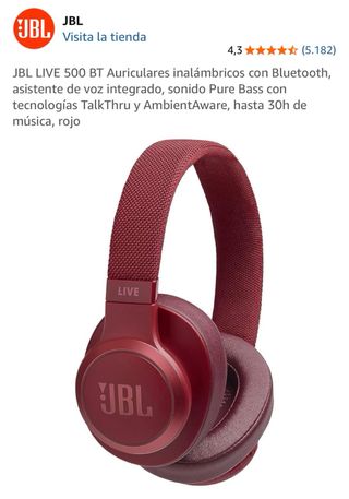 Auriculares JBL LIVE 500BT Rojos