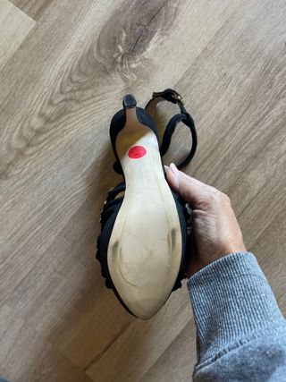 Sandalias Zara Piel Tacón con Strass