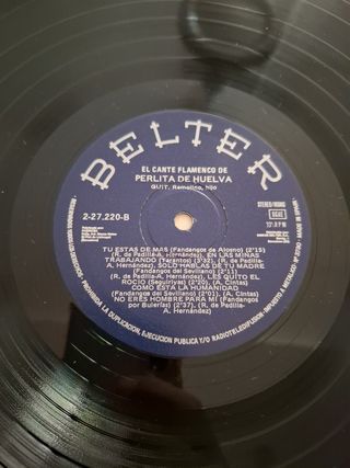 Disco Vinilo Perlita de Huelva - Cante Flamenco