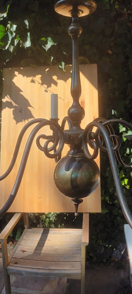 Lámpara clásica 6 brazos metal