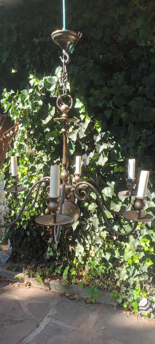 Lámpara clásica 6 brazos metal